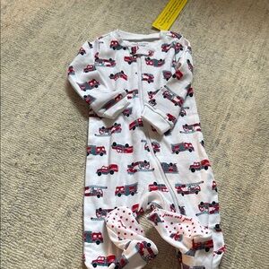 Fire Truck Print Kids One Piece